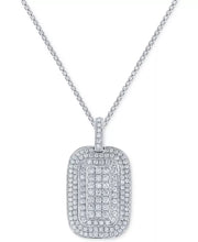 [10K, 2 Ct. T.W.] White Gold Diamond Cluster Dog Tag Pendant