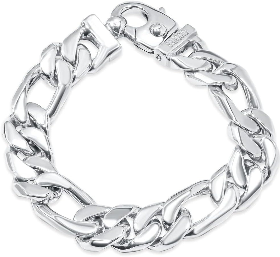 [14K] Gold Mens Figaro Link (135Gram) or Platinum (217Gram) 15.5Mm 8.5" Bracelet 