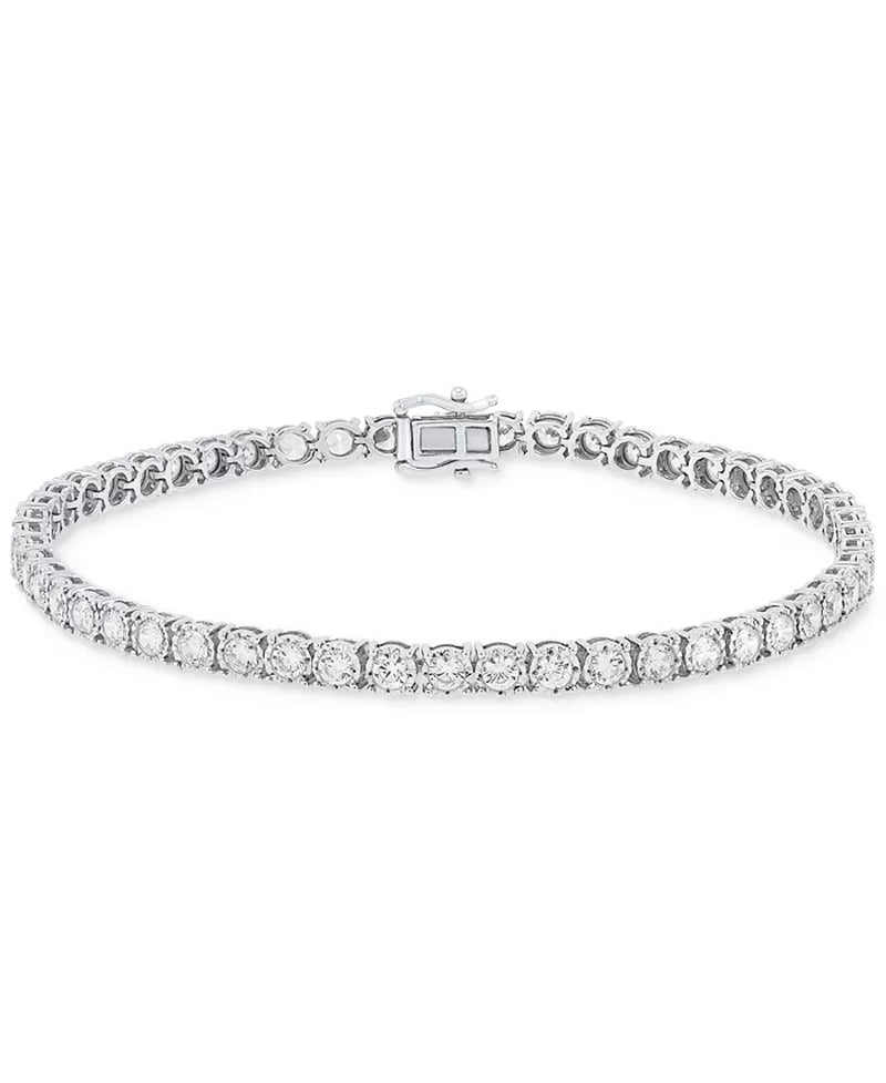 [10K, 5 Ct. T.W.] White Gold Mens Lab Grown Diamond Tennis Bracelet