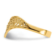 [14K] Yellow Gold Polished Diamond-Cut Filigree Ring 