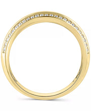 [10K, 1/3 Ct. T.W.] Gold Men's Diamond Double Row Band