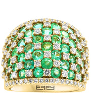 [14K] Gold Emerald (3-3/4 Ct. T.W.) & Diamond (1-1/5 Ct. T.W.) Statement Ring