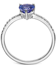 Sterling Silver Tanzanite (5/8 Ct. T.W.) & Diamond (1/10 Ct. T.W.) Heart Ring