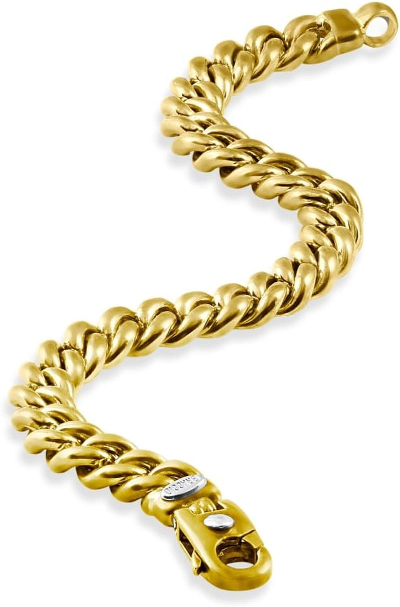 [14K] Gold Mens Cuban (76Gram) or Platinum (122Gram) 9.5Mm 9" Link Bracelet 