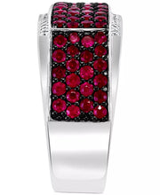 [2-1/2 Ct. T.W.] Men'S Ruby & Diamond (1/10 Ct. T.W.) Ring in Sterling Silver