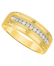 [1/2 Ct. T.W.] White or Yellow Gold Men's Diamond Band