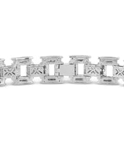 [1 Ct. T.W.] Sterling Silver Men's Diamond Open Link Bracelet