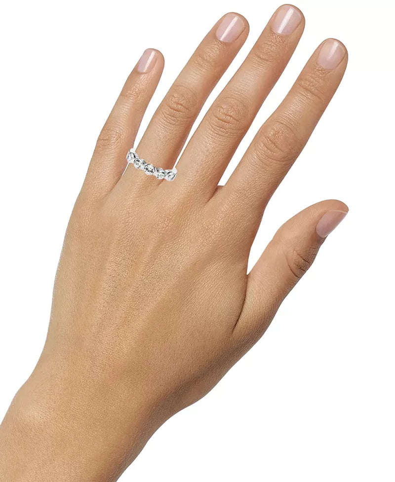 [14K, 1-1/2 Ct. T.W.] White Gold Five Stone Diamond Band