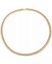 [14K] Gold Polished Woven Link 17" Chain Necklace