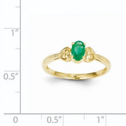 10K Emerald Diamond Ring