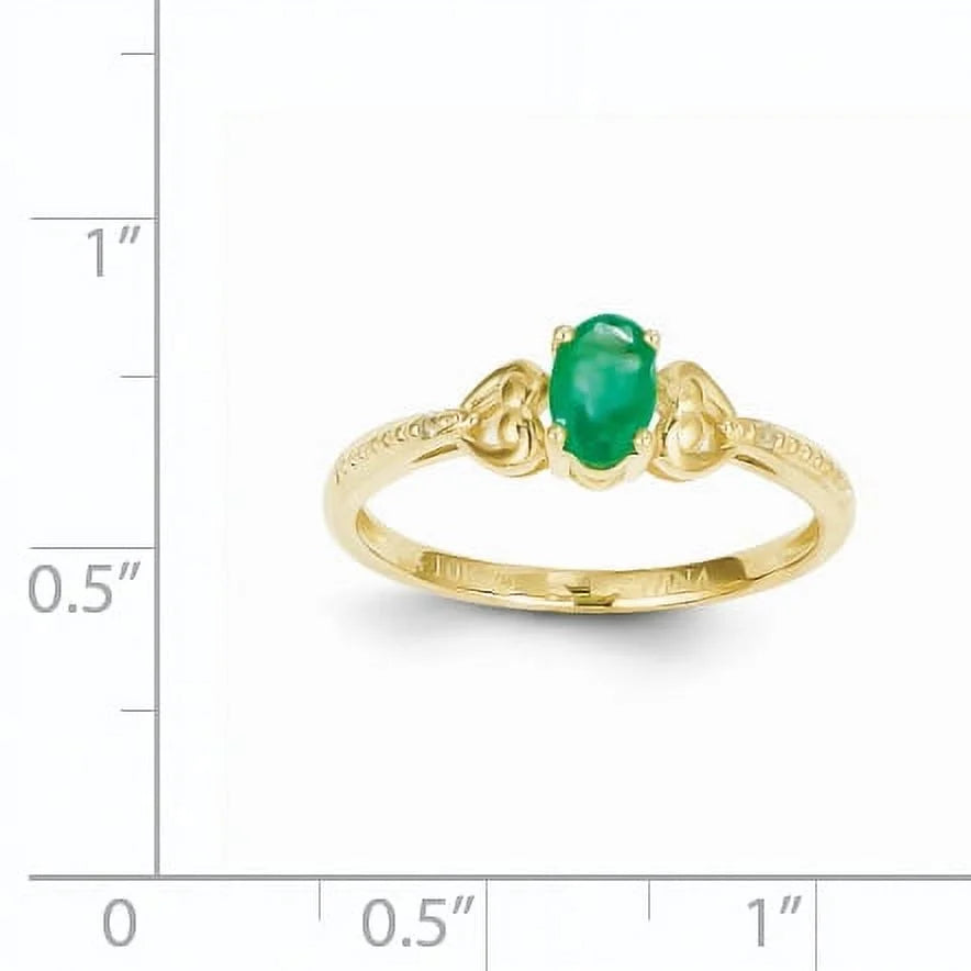 10K Emerald Diamond Ring