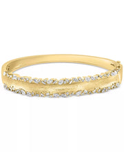 [14K, 1-1/5 Ct. T.W.] Gold & Diamond Multi-Cut Bangle Bracelet