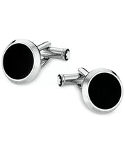 Mens Steel and Black Onyx Cufflinks