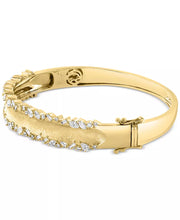 [14K, 1-1/5 Ct. T.W.] Gold & Diamond Multi-Cut Bangle Bracelet