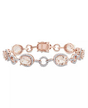 [11 3/4 Ct. T.W.] 14K Rose Gold Morganite & [1 1/2 Ct. T.W.] Diamond Link Bracelet