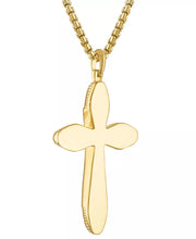 [14K] Gold-Plated Sterling Silver Black Icon Agate Cross Pendant