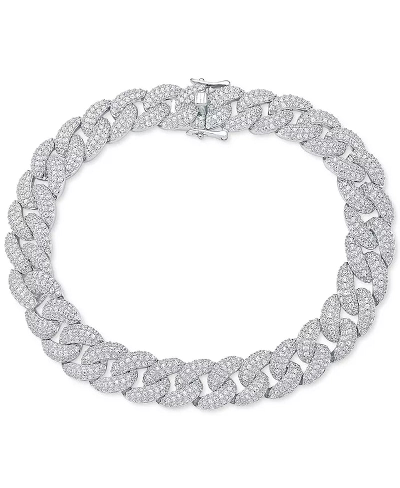 [10K, 10 Ct. T.W] Gold Diamond Cuban Link Bracelet