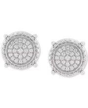 [10K, 1/2 Ct. T.W.] White Gold Men'S Lab Grown Diamond Cluster Stud Earrings