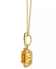 [14K] Gold Cinnamon Citrine (1-7/8 Ct. T.W.) & Diamond (1/2 Ct. T.W.) Halo Pendant