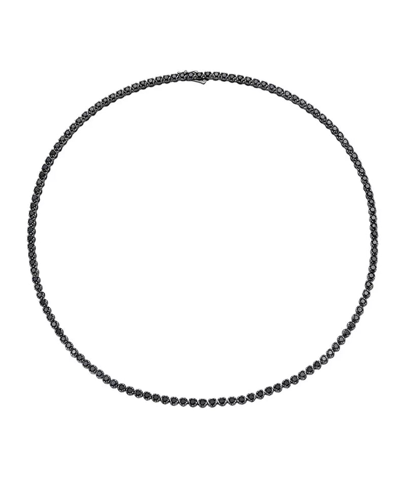 [12 Ct. T.W.] Black Rhodium-Plated Sterling Silver Mens Diamond 24" Necklace