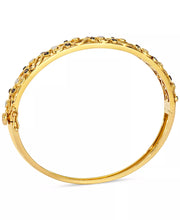 [14K, 3/8 Ct. T.W.] Honey Gold Nude Diamond & Chocolate Diamond Filigree Bangle