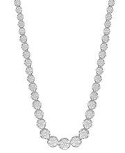 [14K, 5 Ct. T.W.] White Gold Diamond Cluster Necklace