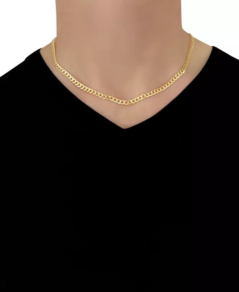 [14K, 4-5/8Mm] Solid Gold 20" Open Curb Link Chain Necklace