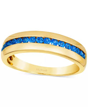[14K, 5/8 Ct. T.W.] Gold Cornflower Sapphire Band