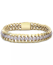 [10K, 5 Ct. T.W.] Gold Mens Diamond Curb Link Chain Bracelet