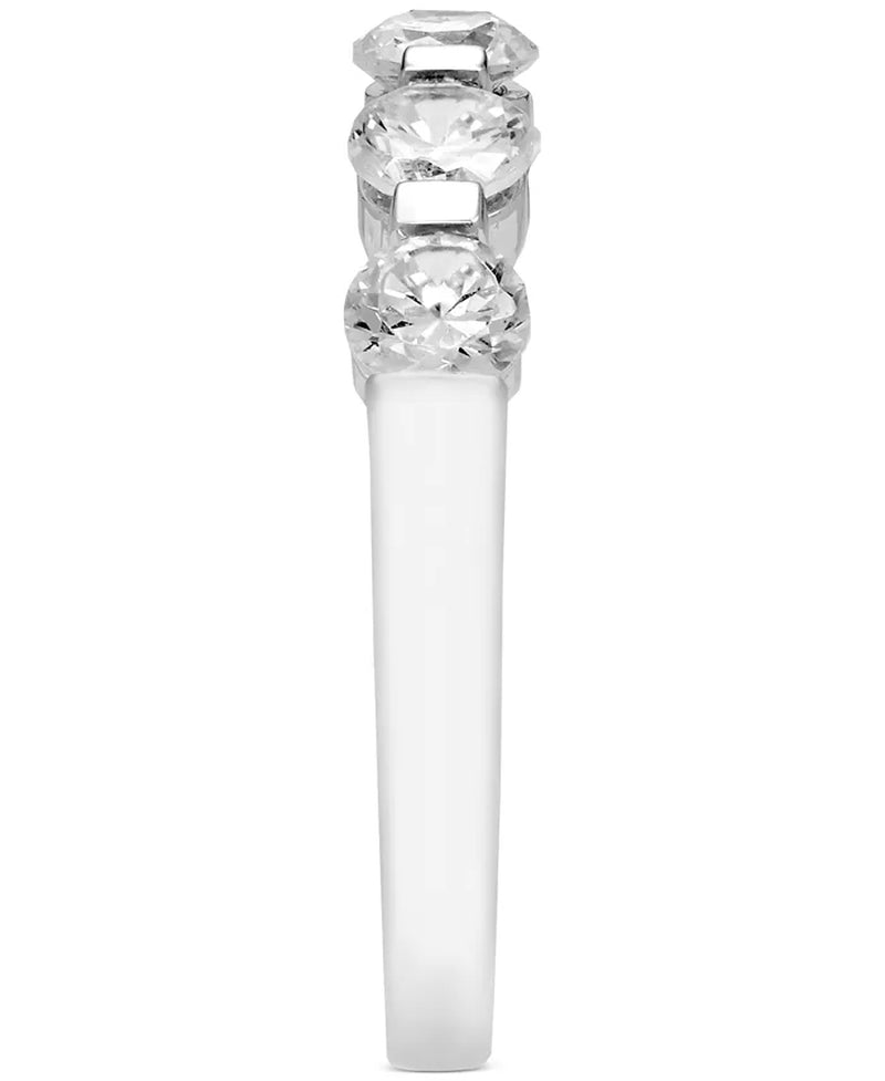 [14K, 1-1/2 Ct. T.W.] White Gold Five Stone Diamond Band