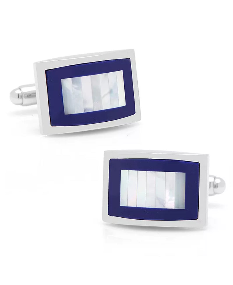 Mother of Pearl and Lapis Key Cuff Links