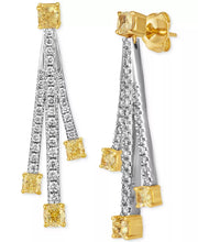 [14K] Gold Coutureâ® Sunny Yellow Diamond (1-1/2 Ct. T.W.) & Vanilla Diamond (5/8 Ct. T.W.) Drop Earrings