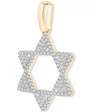 [10K, 1/2 Ct. T.W.] Gold  Star of David Open Pendant