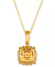 [14K] Gold Cinnamon Citrine (1-7/8 Ct. T.W.) & Diamond (1/2 Ct. T.W.) Halo Pendant