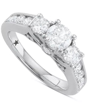 [14K, 2 Ct. T.W.] White Gold Diamond Channel-Set Engagement Ring