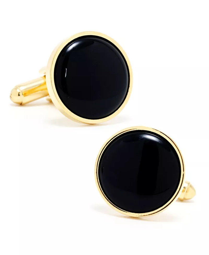 Classic Men's Gold & Onyx Cufflinks