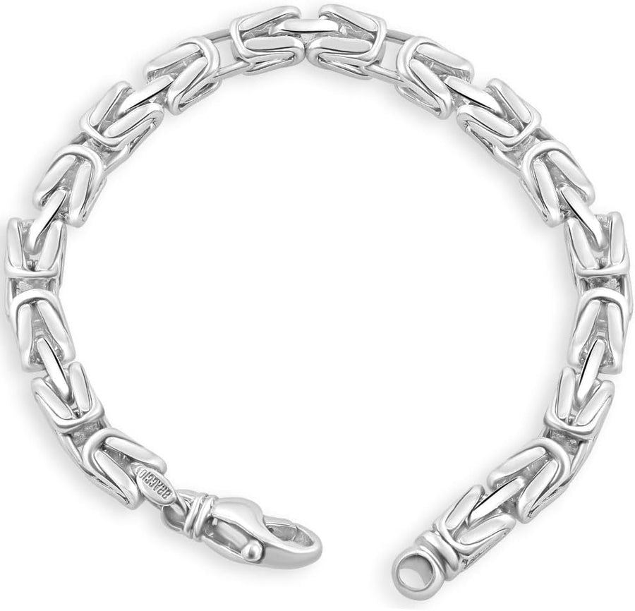 [14K] Gold Mens (84Gram) or Platinum (157Gram) 8Mm Link 8.5" Byzantine Bracelet 