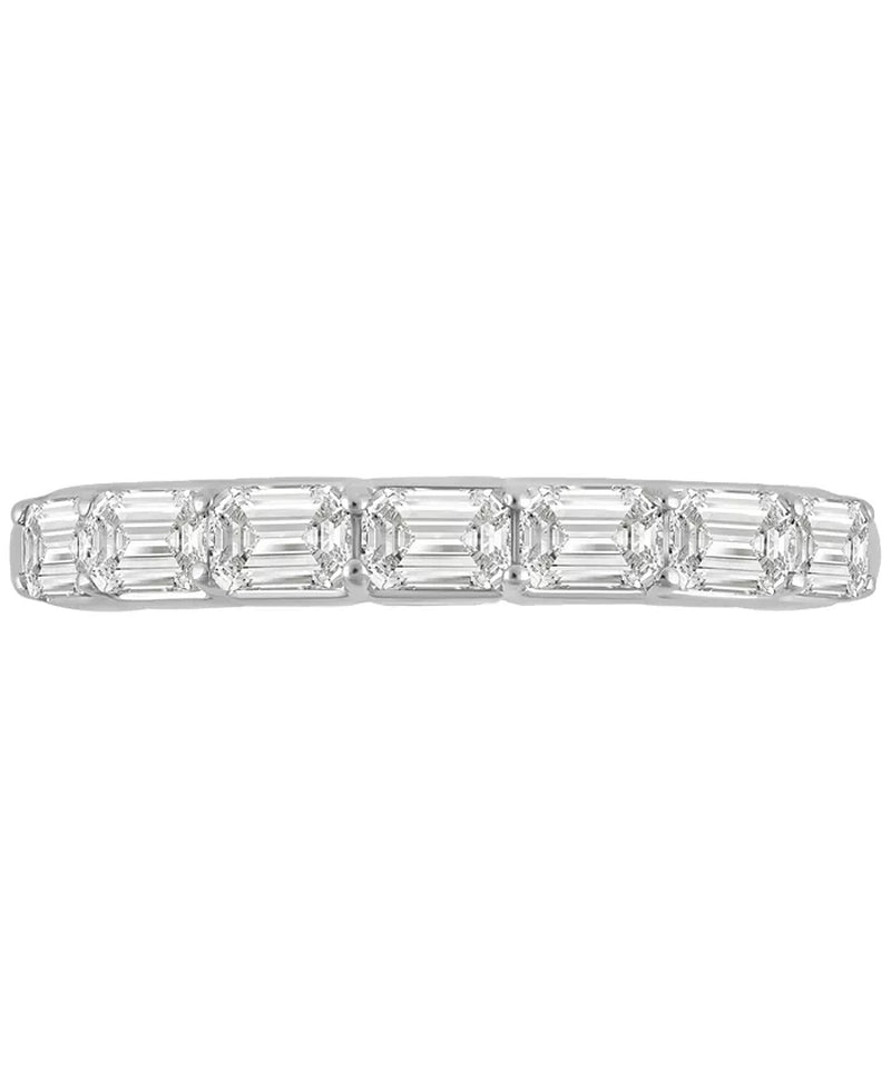 [14K, 1 Ct. T.W.] White Gold Diamond Emerald-Cut Anniversary Band