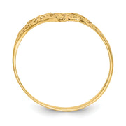 [14K] Yellow Gold Polished Diamond-Cut Filigree Ring 