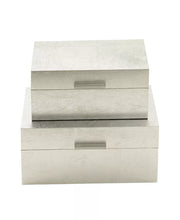 Cosmopolitan Set of 2 Silver Wood Glam Box, 11", 13"