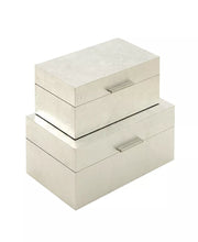 Cosmopolitan Set of 2 Silver Wood Glam Box, 11", 13"