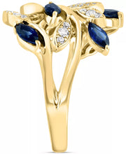 [14K] Gold Sapphire (3/4 Ct. T.W.) & Diamond (1/4 Ct. T.W.) Vine Ring