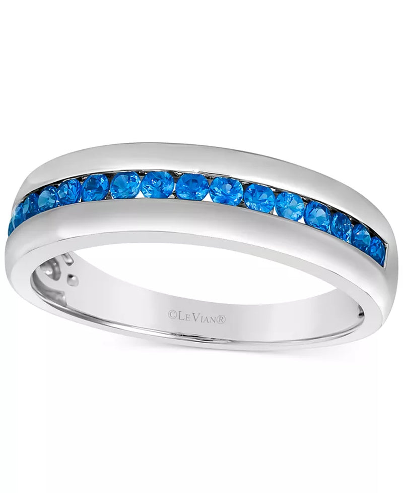 [14K, 5/8 Ct. T.W.] Gold Cornflower Sapphire Band