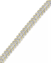 [10K, 7 Ct. T.W.] Gold Diamond Chevron Link Bracelet