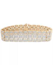 [14K, 4 Ct. T.W] Men's Gold-Plated Sterling Silver Diamond Bracelet