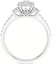 [14K, 1 Ct. T.W.] White Gold Diamond Halo Engagement Ring