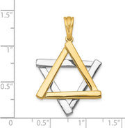 [14K] Solid Yellow& White Gold Two Tone Star of David