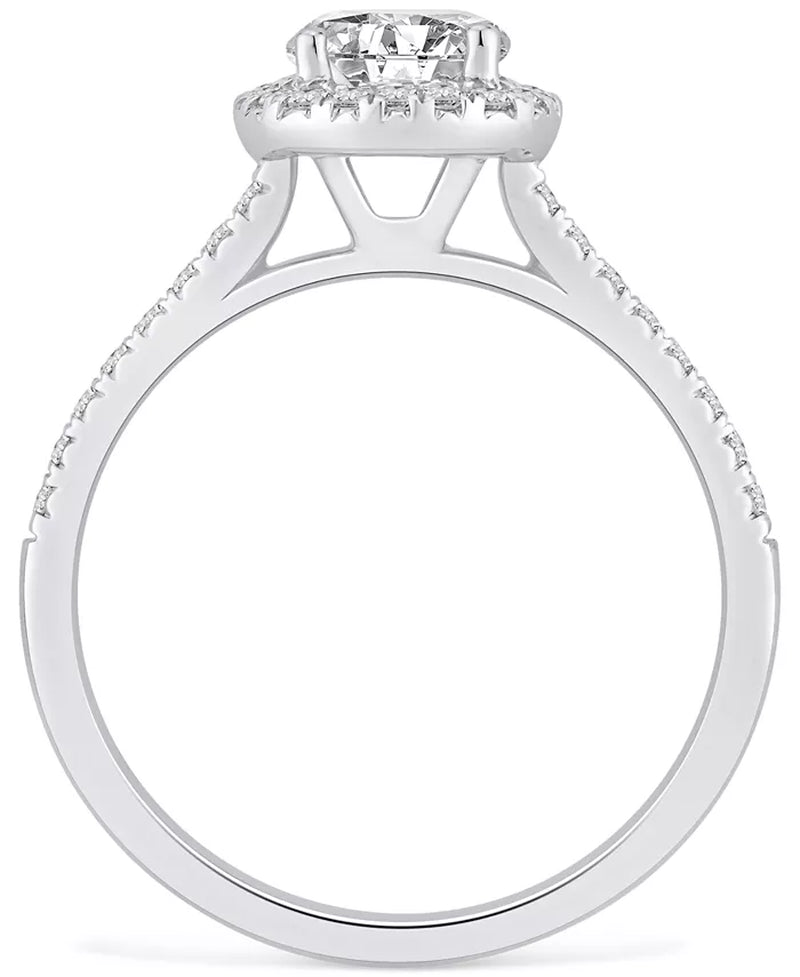 [14K, 1 Ct. T.W.] White Gold GIA Certified Diamond Halo Engagement Ring