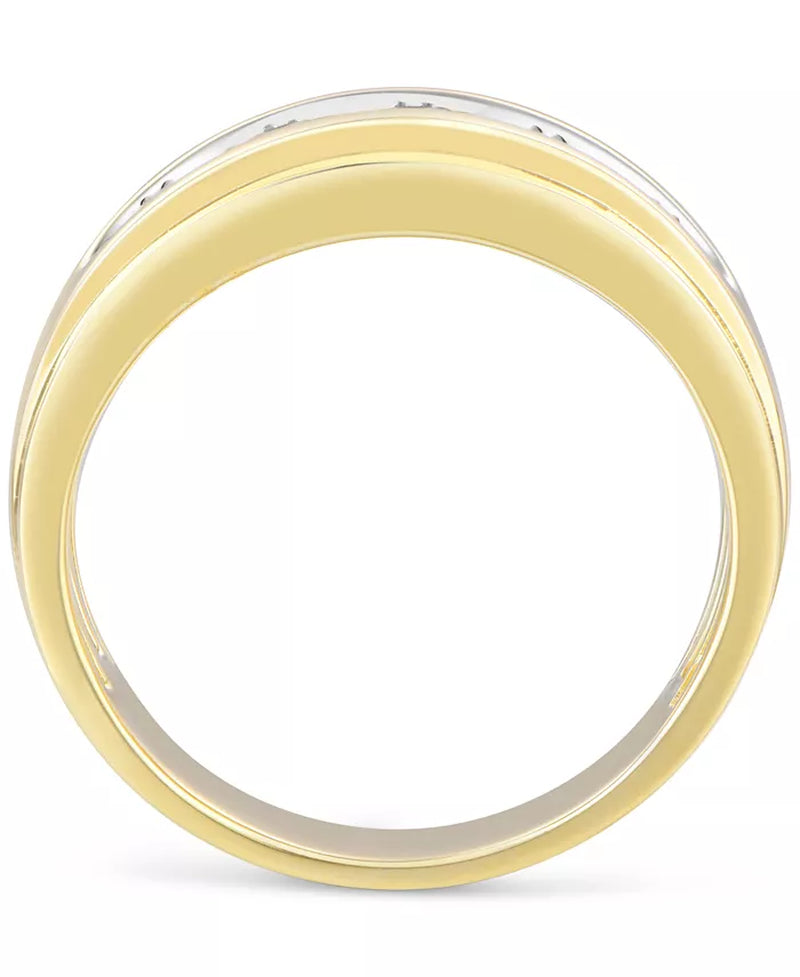 [10K, 1 Ct. T.W.) Gold Men's Diamond Channel-Set Band
