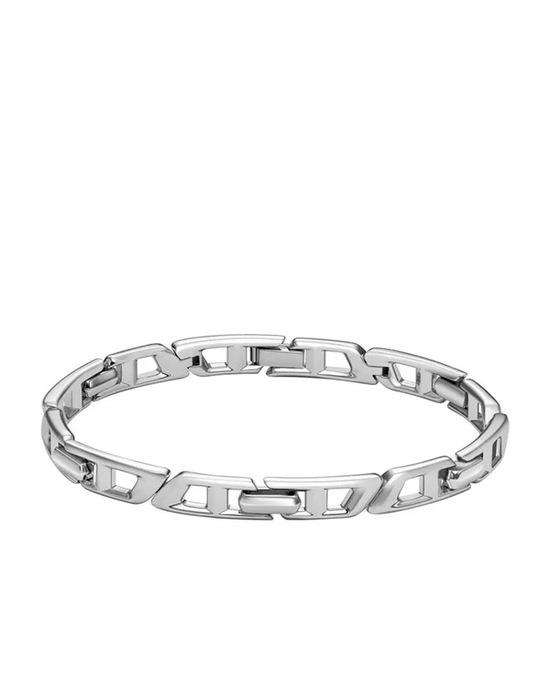 Unisex Sterling Silver D Logo  Link Bracelet